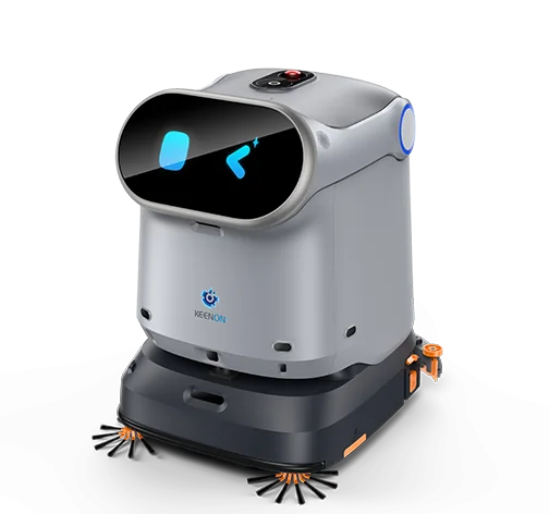 Reinigungsroboter Keenon C40 freigestellt, Reinigungsroboter mieten für Events