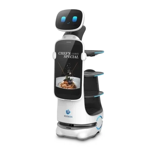 Service Roboter Keenon T10 freigestellt, Serviceroboter mieten für Gastronomie Events