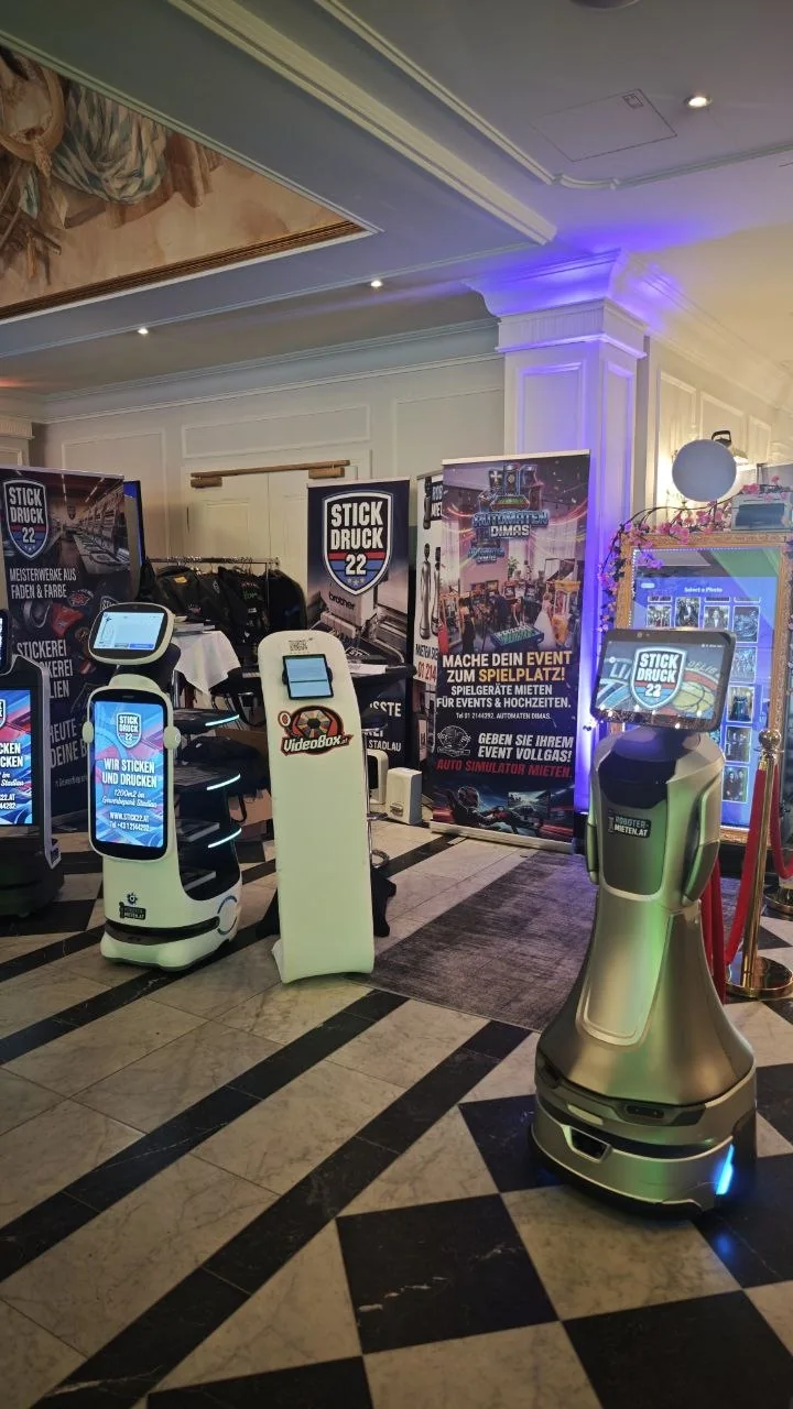 Roboter Standaufbau auf einer Fachmesse in Wien